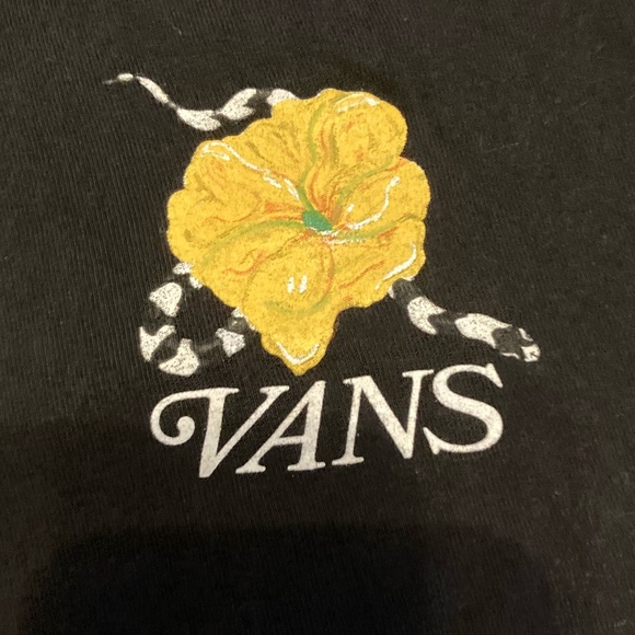 VANS Off the Wall rare vintage black T-shirt with snake & flower, size small - Picture 4 of 6